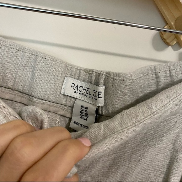 Rachel Zoe Tan Linen Blend High Waist Shorts size 10 - Picture 5 of 8
